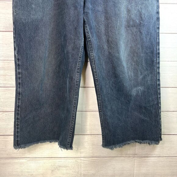 Vintage Anchor Blue Wide Leg Baggy Dark Wash Jeans Cropped Sz 39”x24.5” Men Y2K - Picture 6 of 14